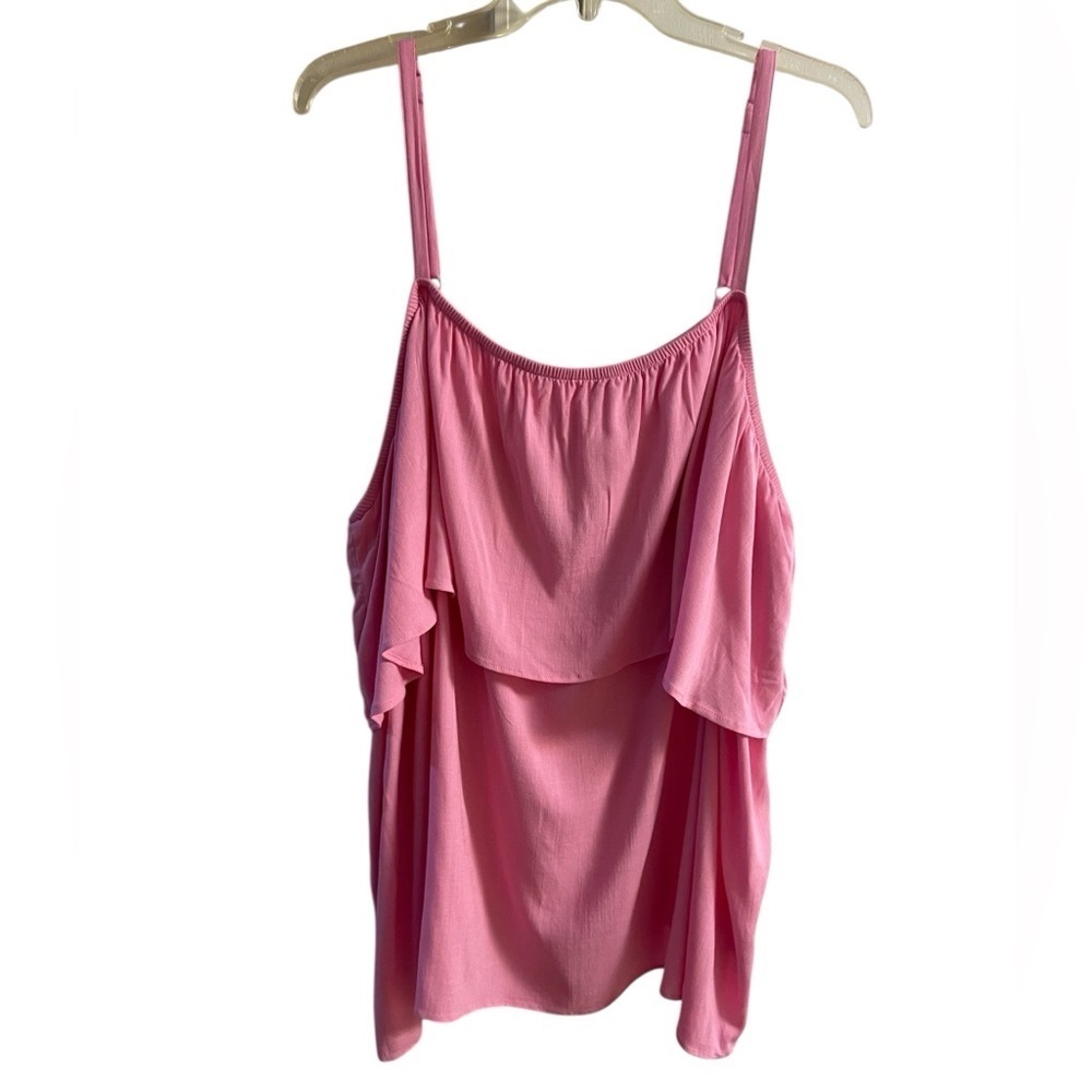 Torrid rayon slub tiered tank top rose pink 5X NWT - Picture 1 of 6